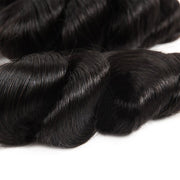 Virgin Malaysian Loose Wave Virgin Human Hair 3 Bundles with Lace Frontal