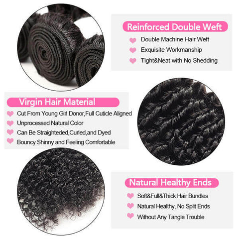 Brazilian Curly Hair 4 Bundles With Closure 