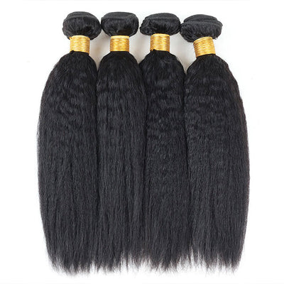 Malaysian Virgin Hair Kinky Straight Hair 4 Bundles Virgin Human Hair