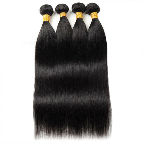 Silky Straight Hair 100% Human Virgin Malaysian Hair 4 Bundles 