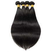 Silky Straight Hair Human Virgin Malaysian Hair 4 Bundles with Frontal