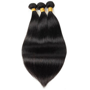 Malaysian Straight Hair 3 Bundles with 4*4 Lace Closure Virgin Human Hair