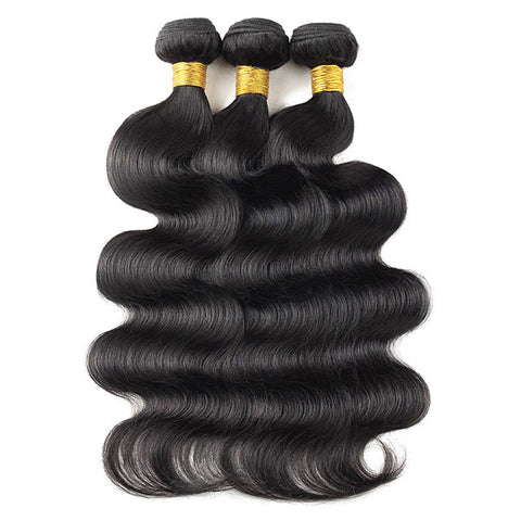 Malaysian Body Wave Hair 3 Bundles with Lace Closure Virgin Human Hair