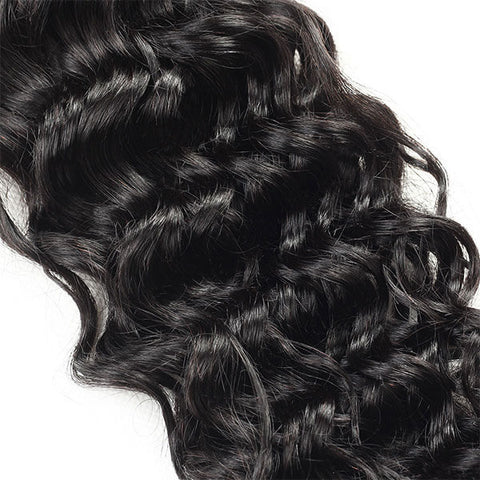  Virgin Indian Water Wave Hair 4 Bundles with Closure