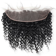 Virgin Indian Kinky Curly Wave 3 Bundles with 13*4 Lace Frontal Human Hair