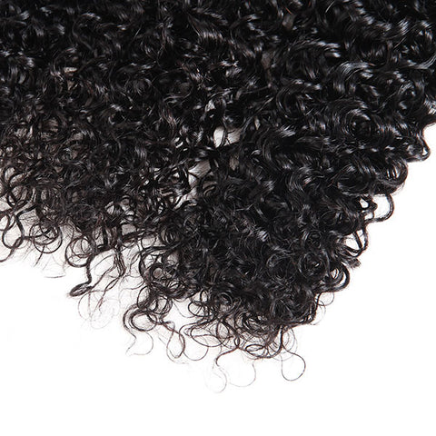 Virgin Malaysian Kinky Curly Wave 3 Bundles with 13*4 Lace Frontal Human Hair