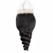 Indian Hair Loose Wave 3 Bundles with 4*4 Lace Closure Virgin Human Hair