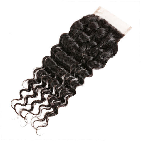 3 Bundles Deep Wave Hair With 4*4 Lace Closure