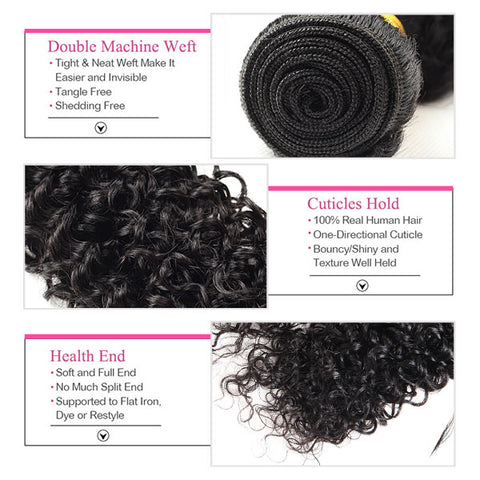 Indian Curly 4 Bundles Non Remy Human Hair Extensions