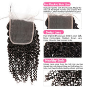 Brazilian Curly Hair 3 Bundles With Lace Closure