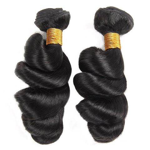 Virgin Hair Extensions Natural Black Color Can Be Dyed