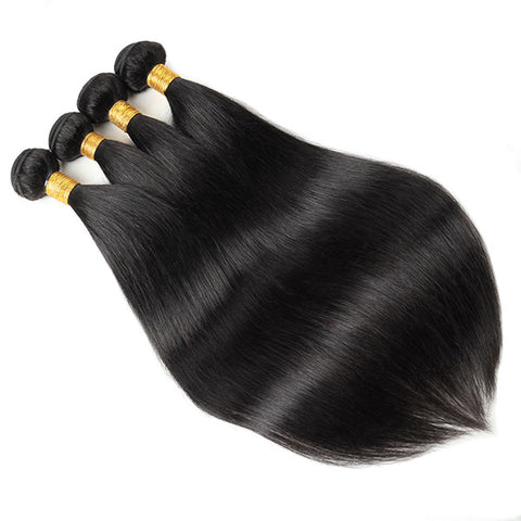 Malaysian Straight Hair 4 Bundles Virgin Human Hair Extensions