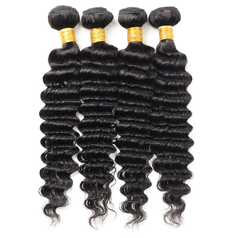 Indian Deep Wave 4 Bundles Virgin Human Hair