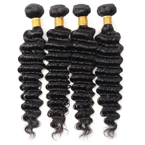 Malaysian Deep Wave 4 Bundles Virgin Human Hair Bundles