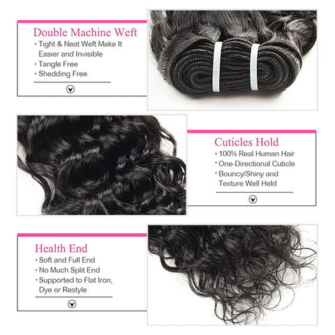 Malaysian Water Wave 4 Bundles Virgin Human Hair