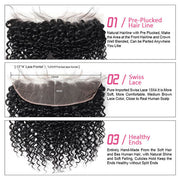 Curly Hair Virgin Hair Indian Hair 4 Bundles with Frontal