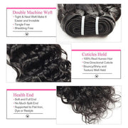 Virgin Malaysian Water Wave Hair 4 Bundles with 4*4 Closure