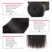 Virgin Indian Straight Hair 3 Bundles With 13*4 Lace Frontal Human Hair Extensions